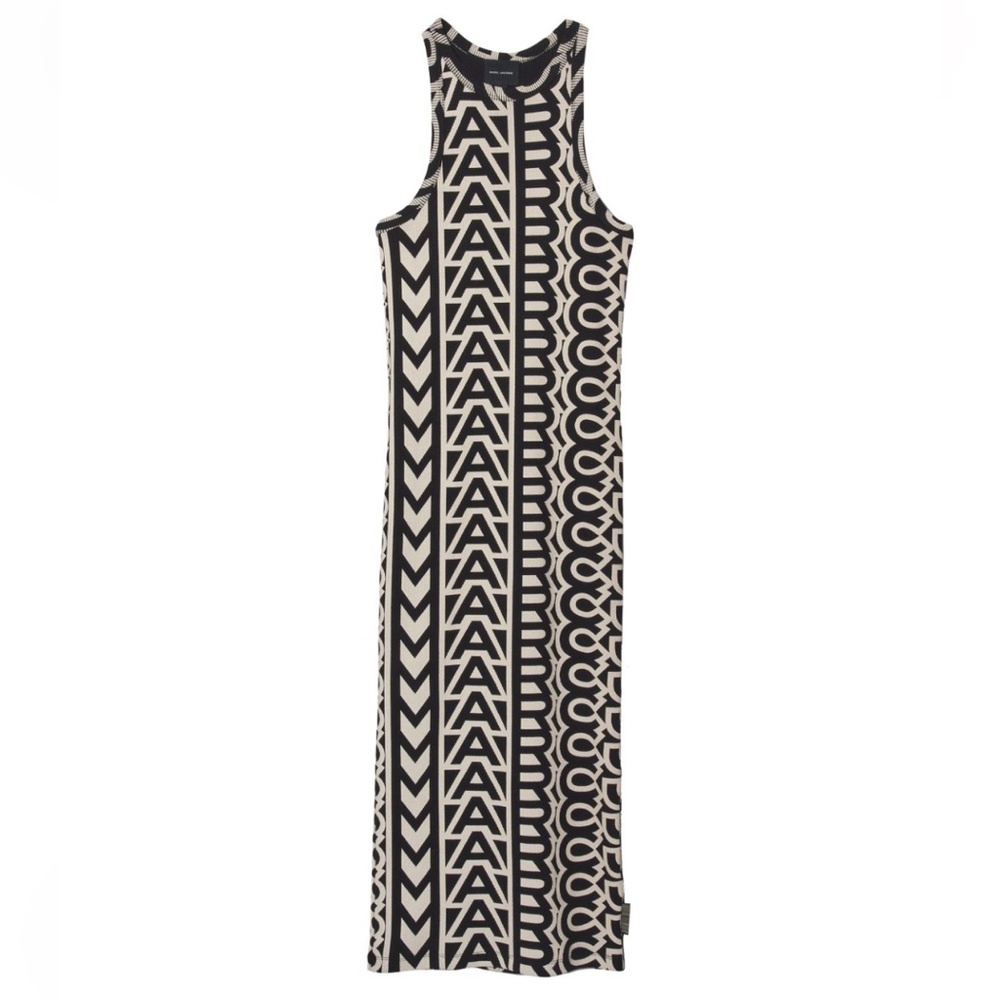 Marc Jacobs - racer back monogram print ribbed dress
